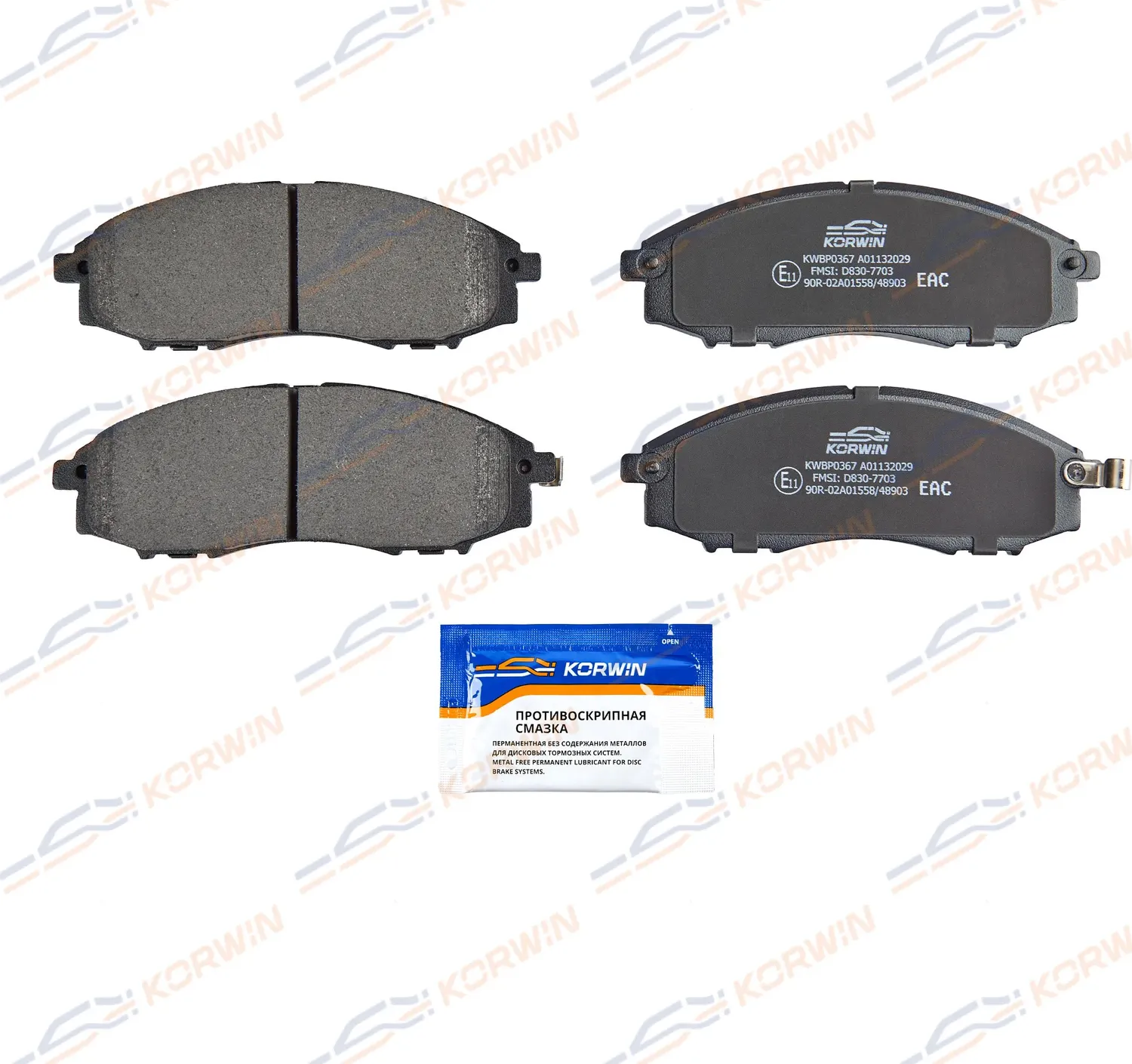 Колодки тормозные перед. Nissan Navara 97-07/NP300 Pickup 08-/Pickup (D22) (Korwin). Артикул KWBP0367