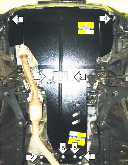 Защита Мотодор для картера и АКПП Subaru Forester III 2008-2012. Артикул 02226