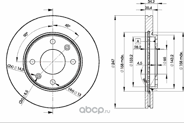 Диск тормозной (Icer). Артикул 78BD4694