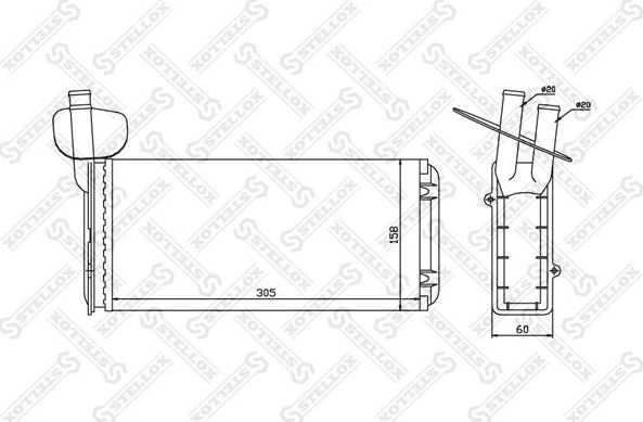 Радиатор отопителя (печки) Stellox для Volkswagen Transporter T4 1990-2003. Артикул 10-35020-SX