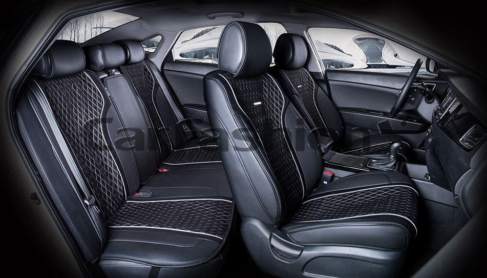 Накидки универсальные CarFashion Element Plus для авто, цвет Черный/Черный/Серый/Серый. Артикул 22493