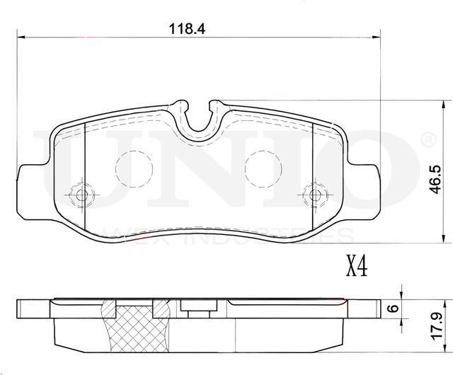 Колодки тормозные дисковые, комплект (Unio). Артикул BRP-20448