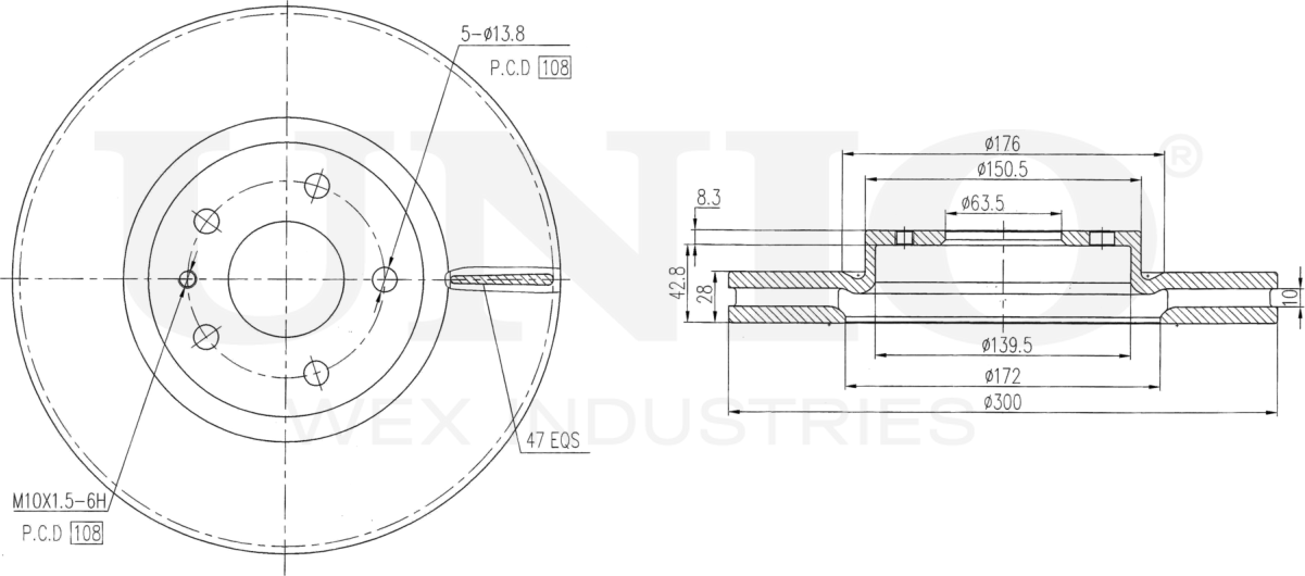 Диск тормозной (Unio). Артикул BRD-20494