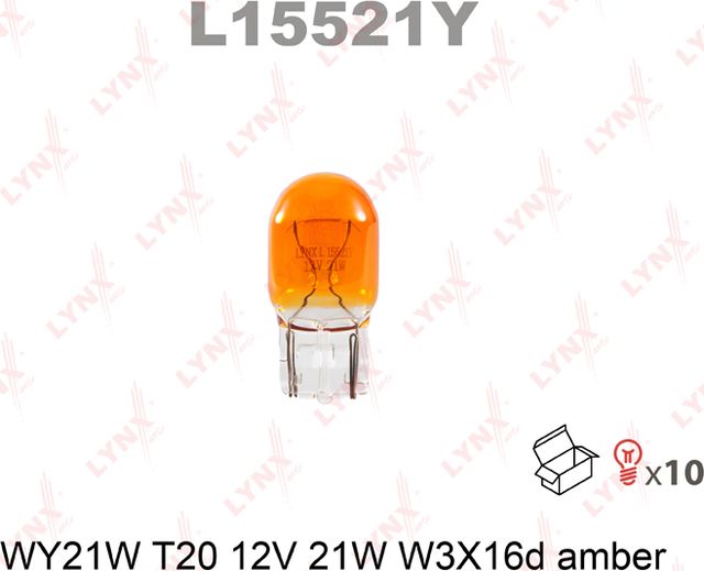 Лампа накаливания LYNXauto AMBER. Артикул L15521Y