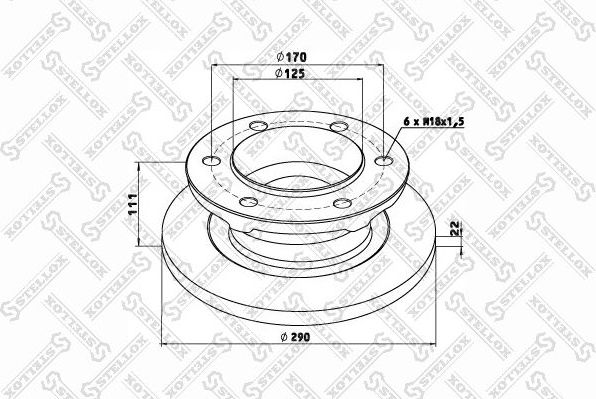 Тормозной диск Stellox передний для IVECO Daily I 1978-1989. Артикул 85-00700-SX