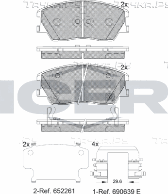 Тормозные колодки Icer. Артикул 182402