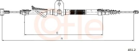 Трос ручника (тросик ручного тормоза) Cofle задний левый для Lancia Kappa 1994-2001. Артикул 451.2