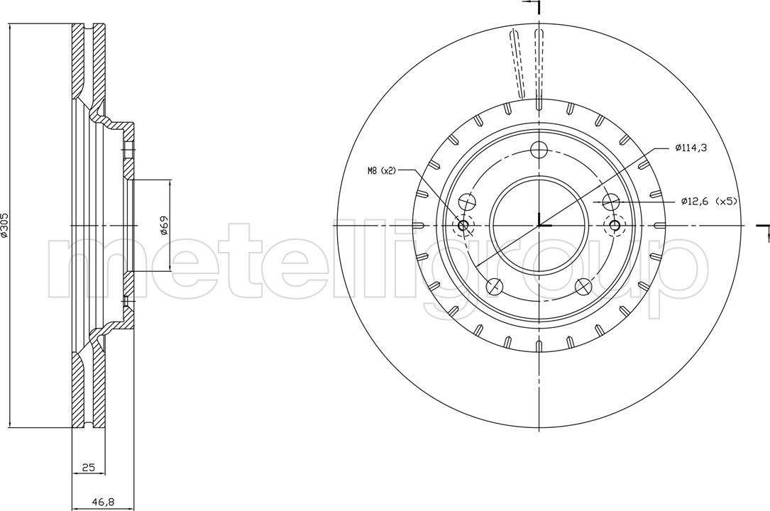 Тормозной диск Metelli. Артикул 23-1818C