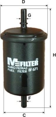 Топливный фильтр MFilter для Smart Fortwo II (W451) 2007-2015. Артикул BF 671