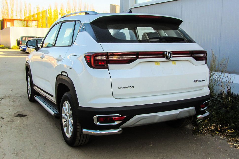 Защита Slitkoff задняя уголки D57 для Changan CS35 Plus 2019-2026. Артикул CHANCS35P-009