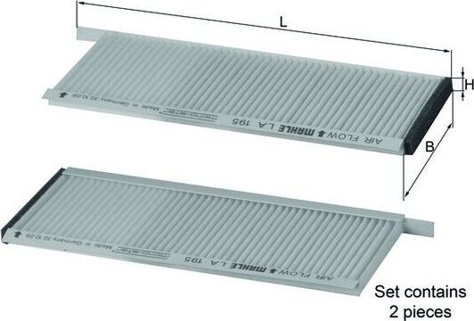 Салонный фильтр Mahle-Knecht. Артикул LA 195/S