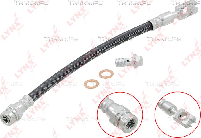 Тормозной шланг LYNXauto задний правый для Skoda Octavia A5 2009-2013. Артикул BL-3198