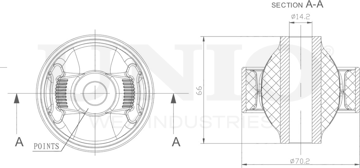 Сайлентблок рычага подвески (Unio). Артикул RMP-20564