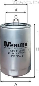 Топливный фильтр MFilter для IVECO EuroCargo I, II, III 2000-2015. Артикул DF 3524