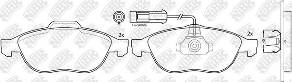 Тормозные колодки NiBK передние для Lancia Lybra 1999-2005. Артикул PN0127W
