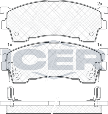 Тормозные колодки Icer передние для Mazda MX-6 1992-1997. Артикул 180971-204