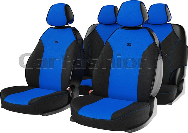 Накидки универсальные CarFashion Bingo для авто, цвет Синий/Черный/Синий/LOGO черный. Артикул 22010