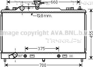 Радиатор охлаждения двигателя AVA. Артикул MZ2223