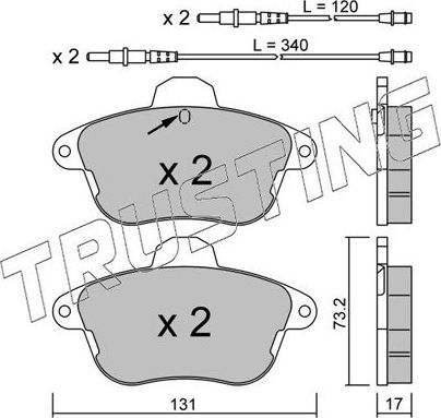 Тормозные колодки Trusting. Артикул 191.1