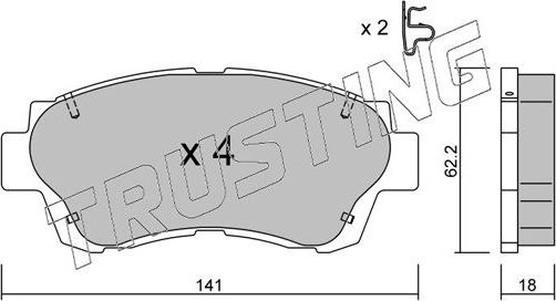 Тормозные колодки Trusting. Артикул 170.0