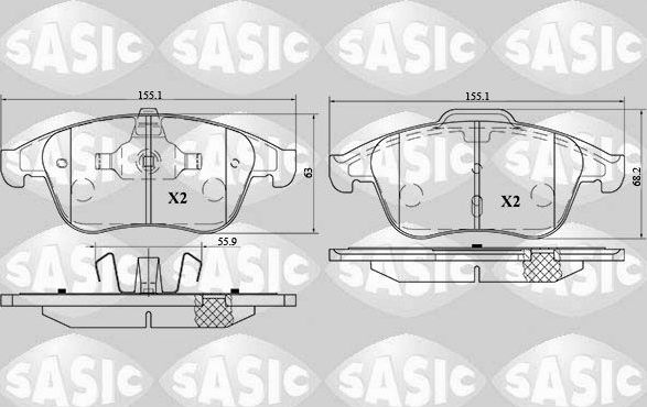 Тормозные колодки Sasic передние для Renault Fluence I 2010-2017. Артикул 6214026
