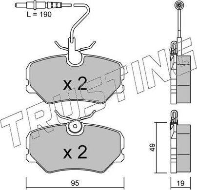 Тормозные колодки Trusting. Артикул 101.0
