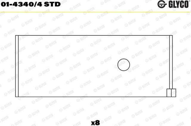Вкладыши шатунные Glyco для MG Maestro 1984-1990. Артикул 01-4340/4 STD