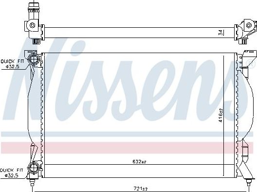 Радиатор охлаждения двигателя Nissens для Audi A4 III (B7) 2002-2009. Артикул 60304A