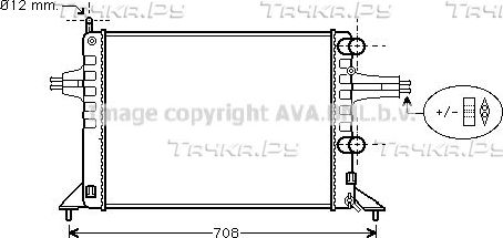 Радиатор охлаждения двигателя AVA для Opel Astra G 1998-2009. Артикул OL2257