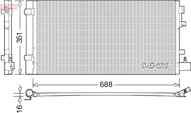 Радиатор кондиционера (конденсатор) Denso для Renault Grand Scenic III 2009-2015. Артикул DCN23031