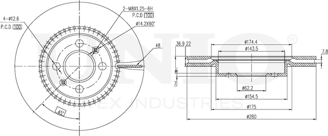 Диск тормозной (Unio). Артикул BRD-20589