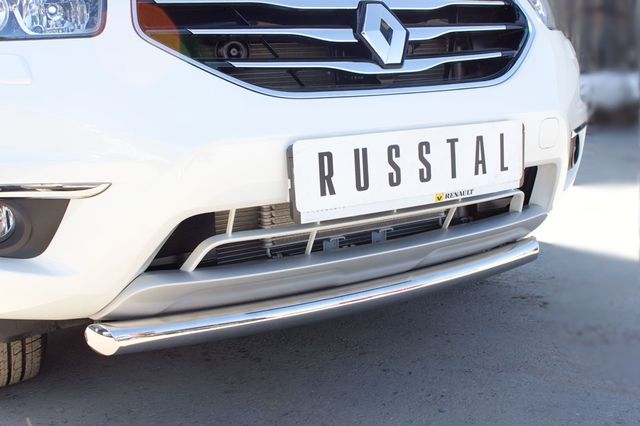 Защита RusStal переднего бампера d63 (дуга) для Renault Koleos 2012-2026. Артикул RKZ-000581