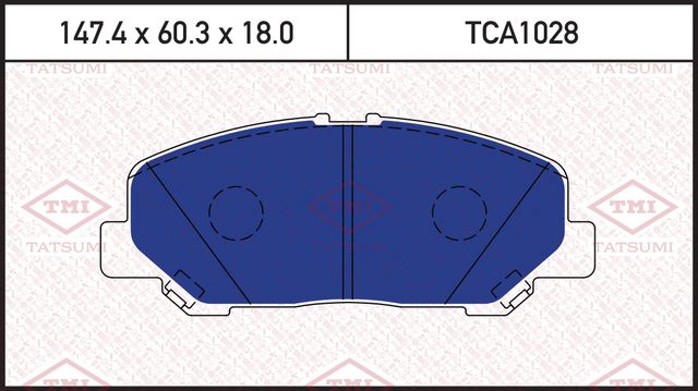 Колодки тормозные дисковые передние (Tatsumi). Артикул TCA1028