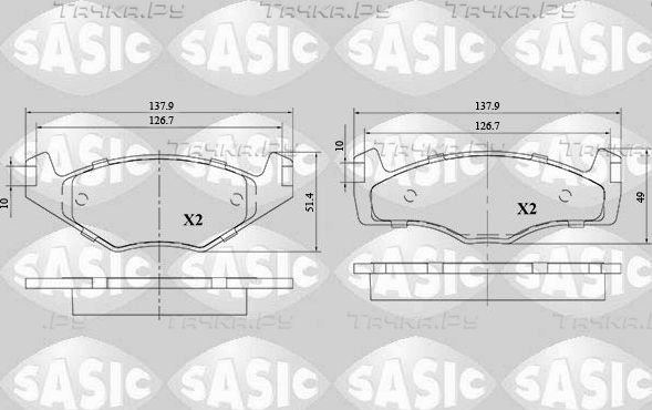 Тормозные колодки Sasic передние для Volkswagen Scirocco II 1980-1992. Артикул 6216102
