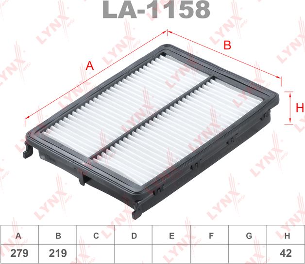 Воздушный фильтр LYNXauto. Артикул LA-1158