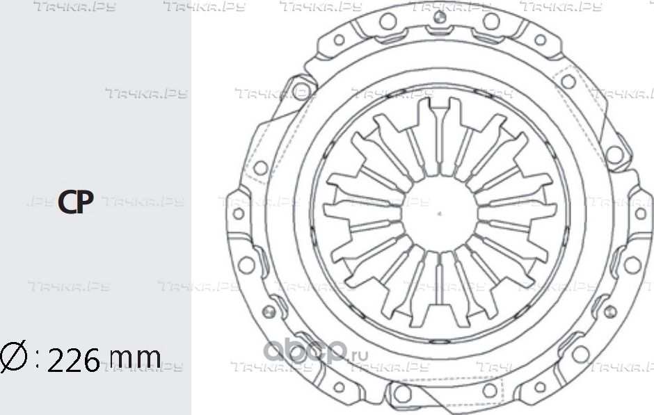 Корзина сцепления TOYOTA Camry,Carina,Celica (225мм) VALEO PHC. Артикул TYC10