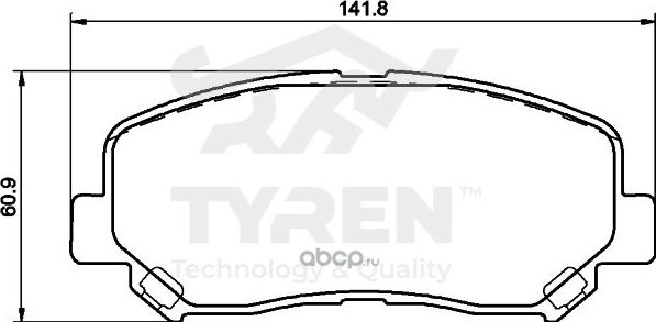 Дисковые тормозные колодки (Tyren). Артикул TYR1214921