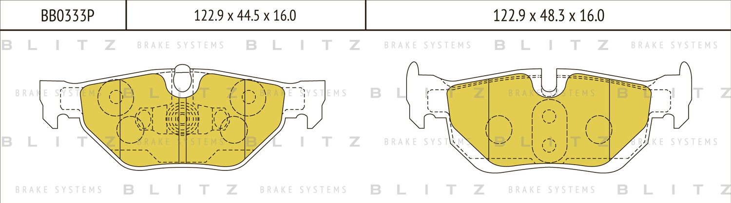 Колодки тормозные BMW 1 (E81/E87/E88)/3 (E90/E91) 03- задн. (Blitz). Артикул BB0333P