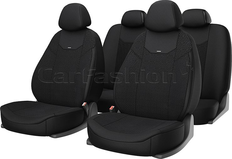 Чехлы универсальные CarFashion Arizona на сидения авто, цвет Черный/Черный/Черный. Артикул 10050