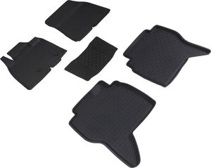 Коврики резиновые Seintex с высоким бортиком для салона Mitsubishi Pajero IV 2006-2025. Артикул 86188