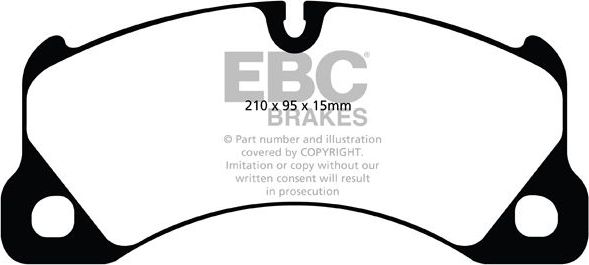 Тормозные колодки EBC Brakes передние для Porsche Panamera II 2016-2026. Артикул DP51835NDX
