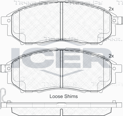 Тормозные колодки Icer передние для Infiniti G III 2002-2007. Артикул 181876