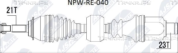 Полуось (привод в сборе, приводной вал) NTY. Артикул NPW-RE-040