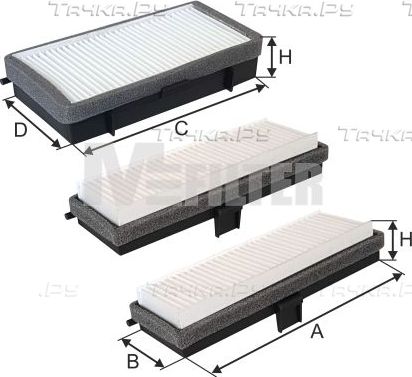 Салонный фильтр MFilter для Peugeot Expert I 1996-2006. Артикул K 9153-3