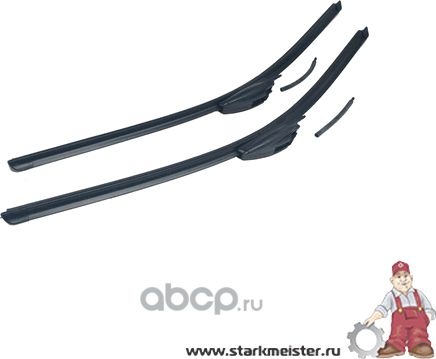 Щетки стеклоочистителя 600mm+600mm c форсункой (комплект) бескаркасная Iveco Dai (Starkmeister). Артикул S150889