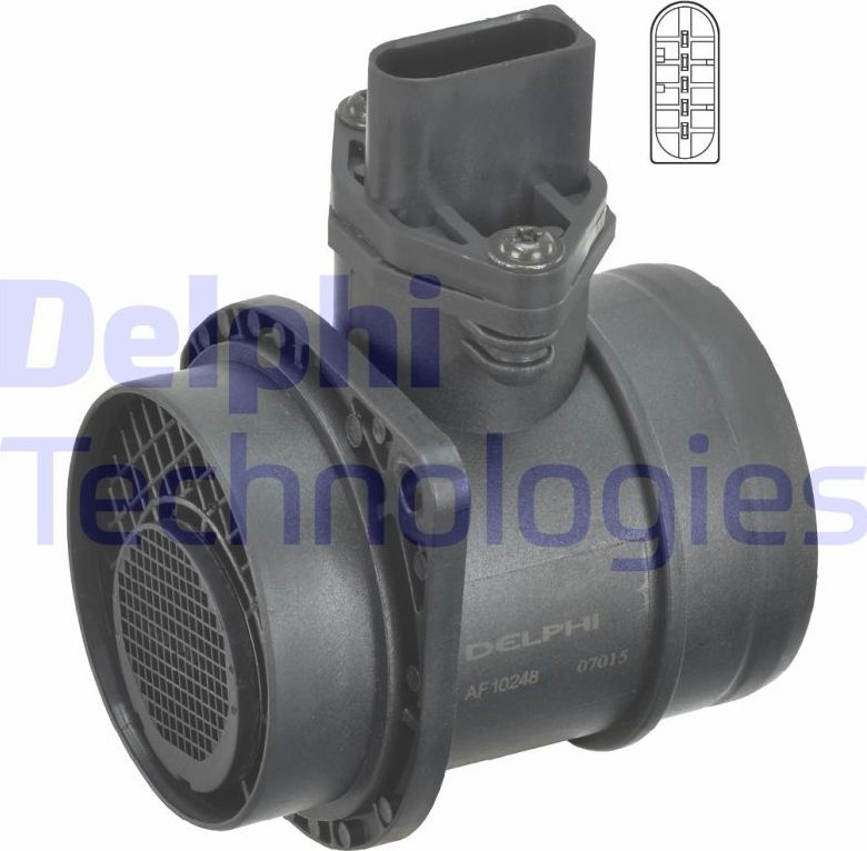 Датчик массового расхода воздуха (ДМРВ) Delphi. Артикул AF10248-12B1