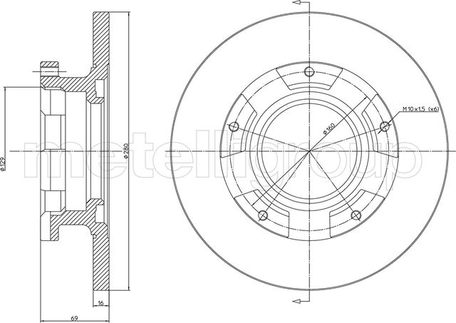 Тормозной диск Metelli. Артикул 23-1547