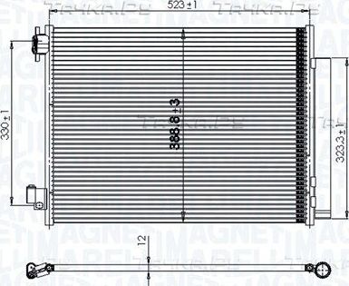 Радиатор кондиционера (конденсатор) Magneti Marelli. Артикул 350203823000