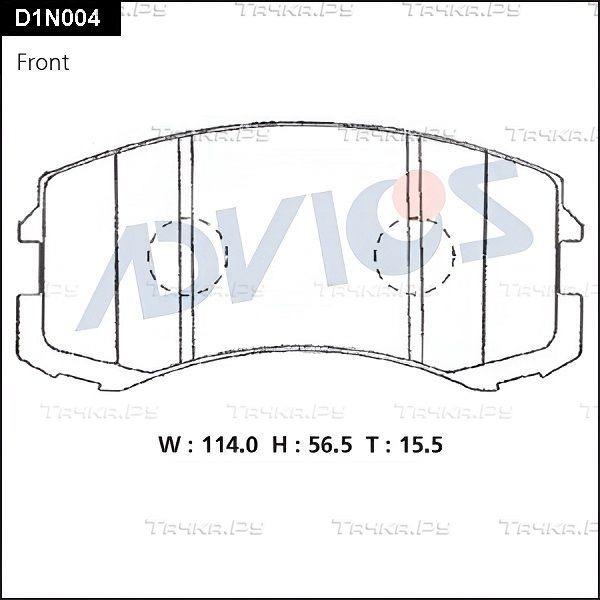 Тормозные колодки Advics передние для Mitsubishi Galant IX 2003-2012. Артикул D1N004