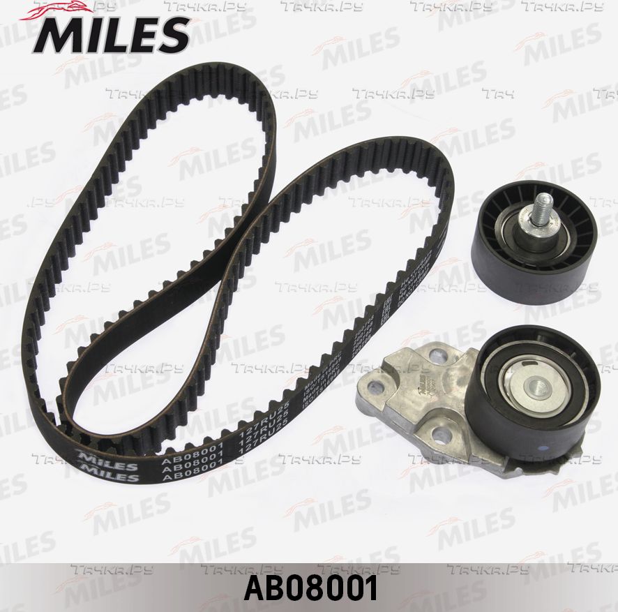 Ремень ГРМ с роликами (комплект) Miles для Daewoo Rezzo 2000-2008. Артикул AB08001